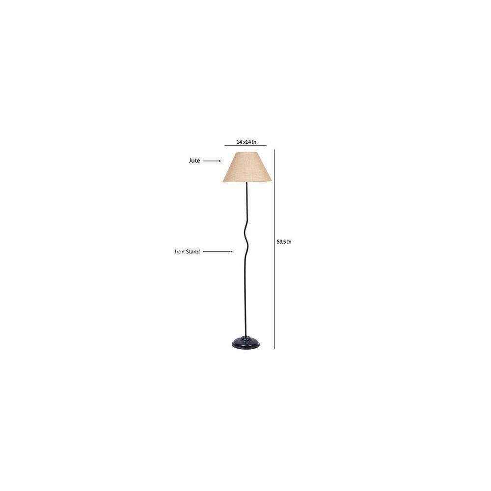 Ruby Beige Jute shade with Iron floor lamp