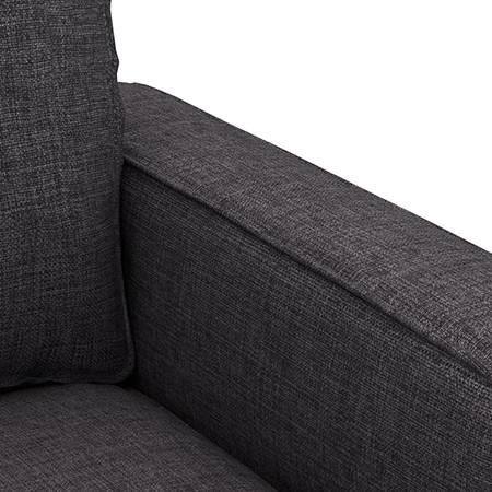 Apollo Sofa (Colour : Steel, Cushion : Hard, Back Type : Regular, Seating Capacity : Left Aligned 2 Seater + Left Aligned Chaise + Ottoman)