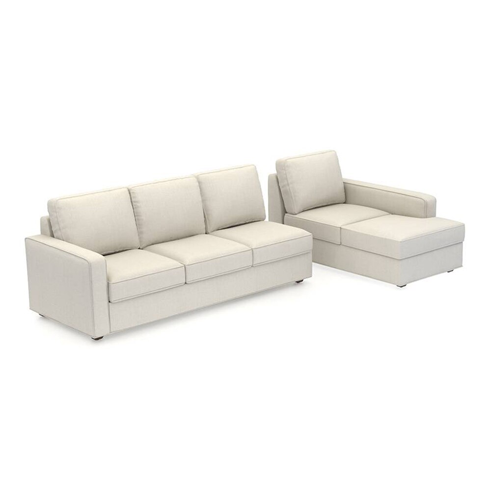 Apollo Compact Sofa (Colour : Pearl, Cushion : Hard, Back Type : Regular, Seating Capacity : Right Aligned 3 Seater + Right Aligned Chaise)