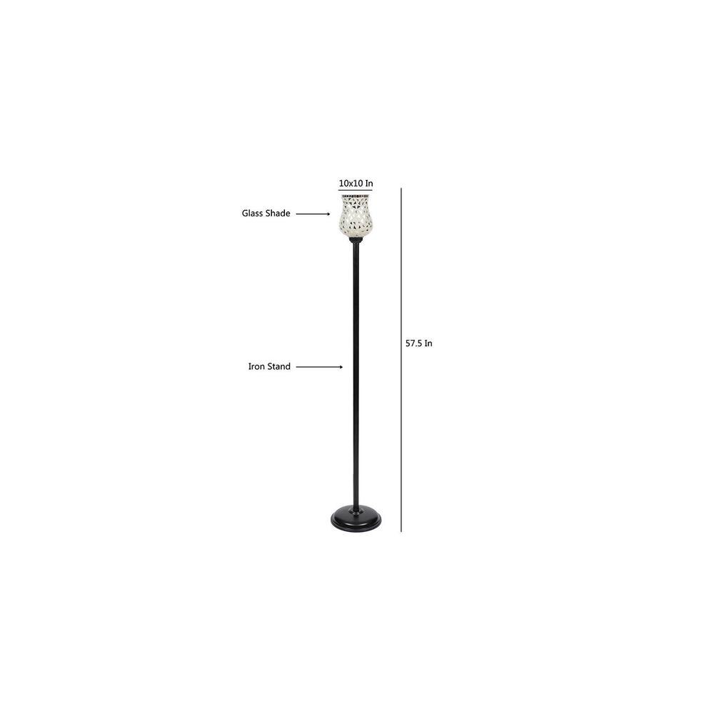 Dixon Black Glass Shade Floor Lamp
