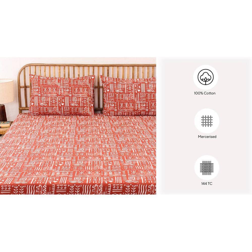 Gamathi King Bedsheet Set Rust