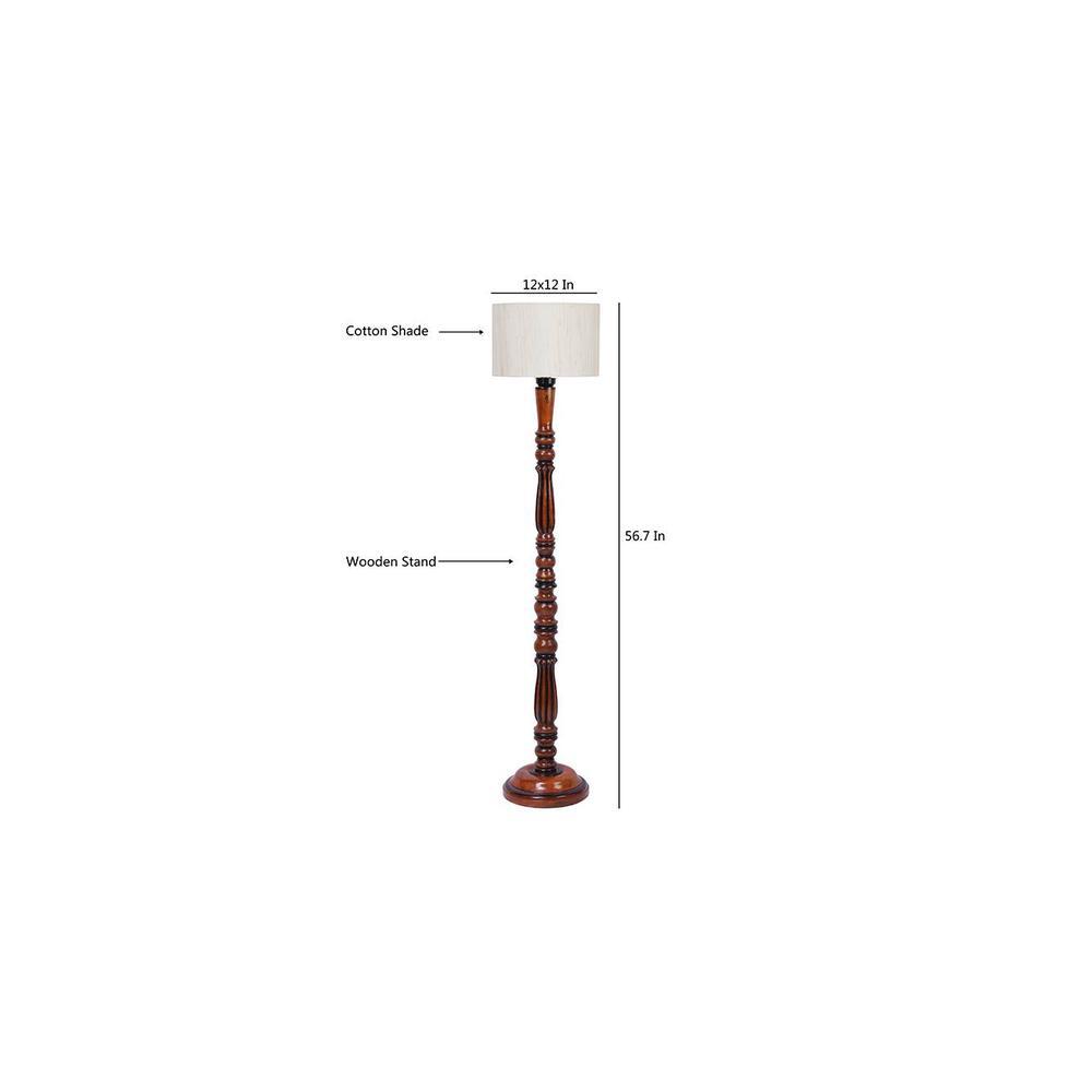 Cameron Brown Cotton Shade Floor Lamp