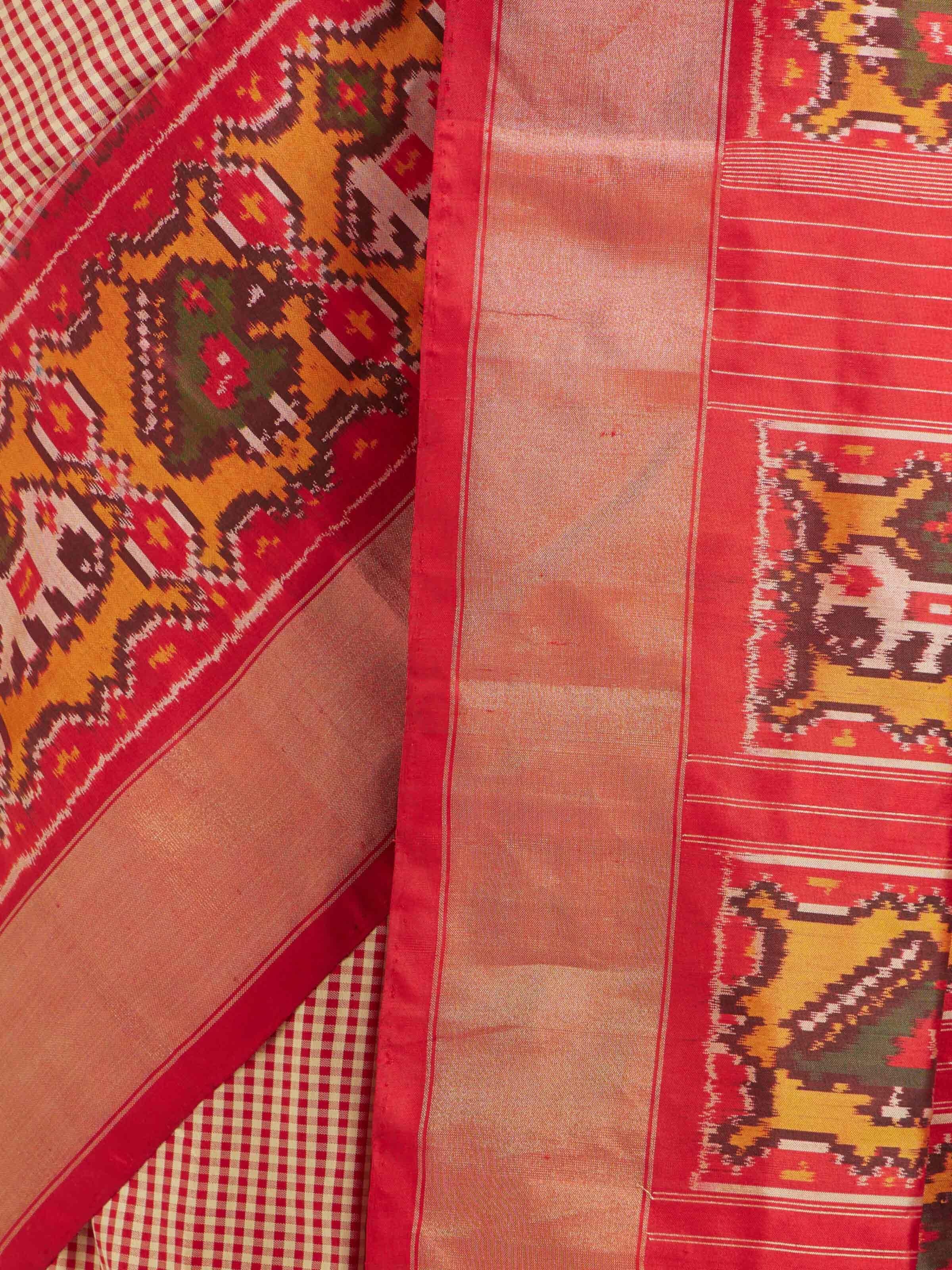 Blue Mulberry Silk Pochampally Weft Ikat Saree