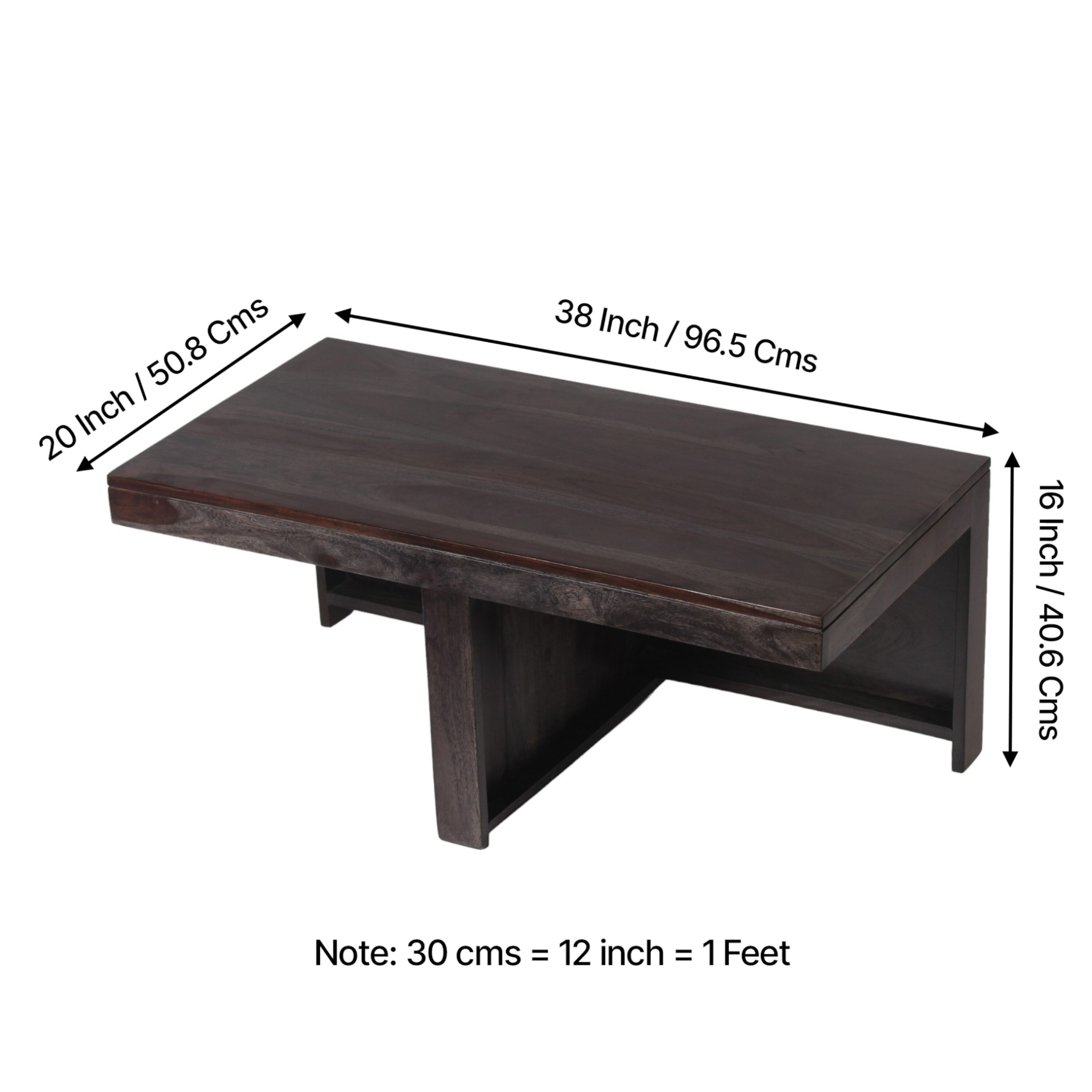 Irish Sheesham Wood Coffee Table With 2 Stools Set In Mahogany Finish & Multi Colour Israel Print Kantha Fabric Cushions