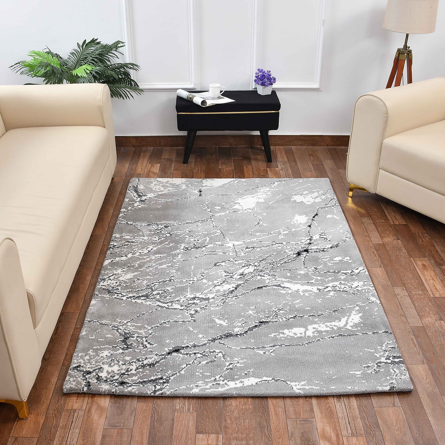 Multicolor Abstract Machine Made Polyester 5 X 7 Feet Carpet - Presto