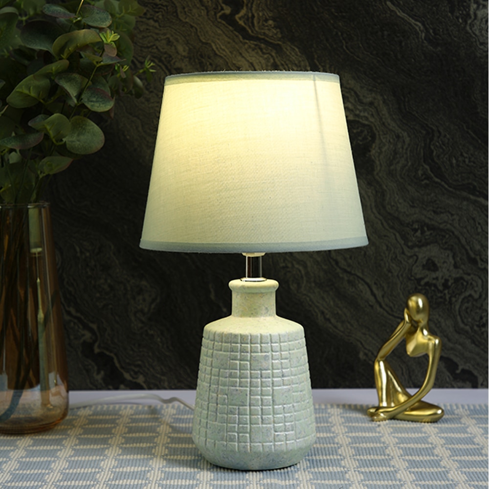 Textured Elegance Table Lamp Green Base