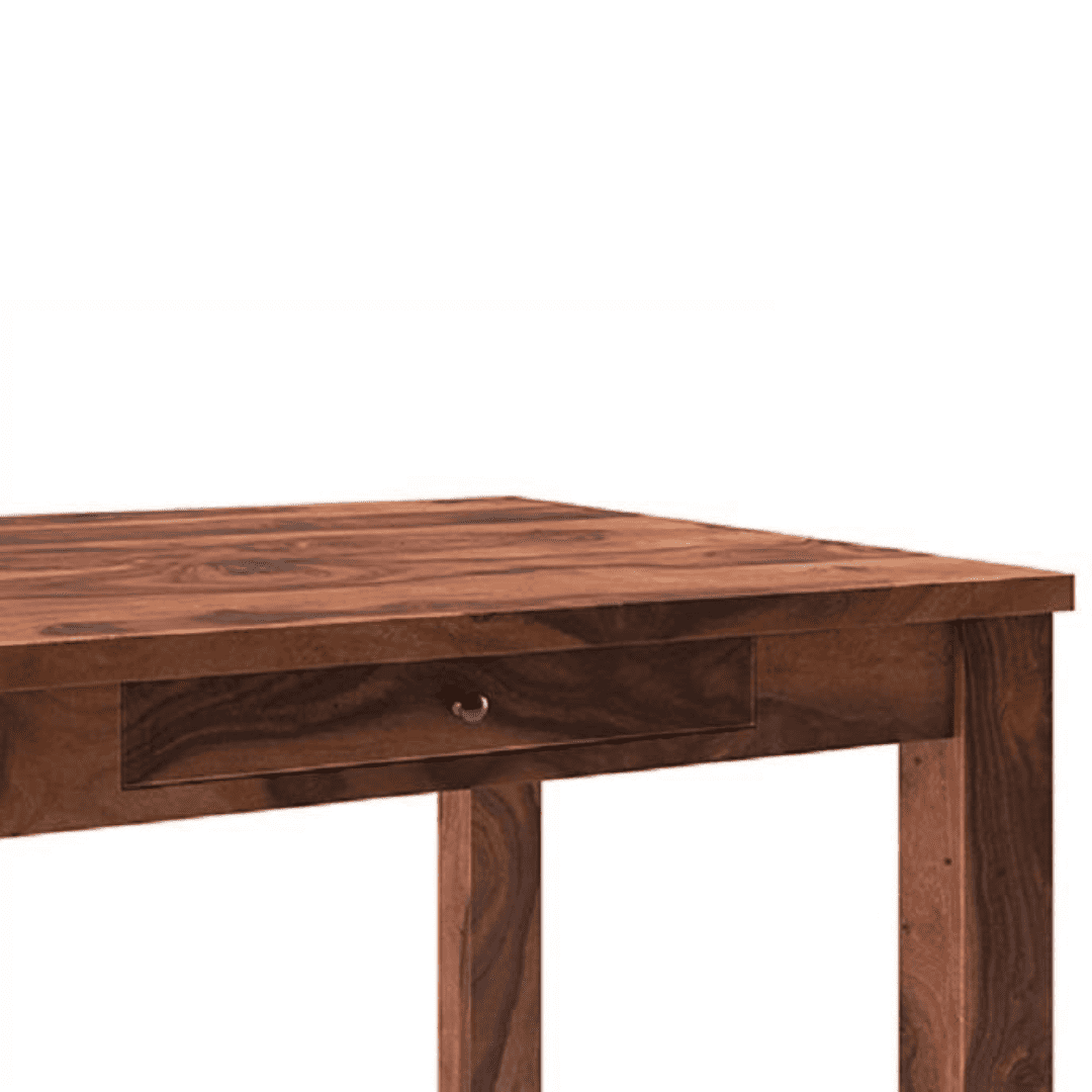 Arabia Solid Wood 4 Seater Storage Dining Table In Teak Finish