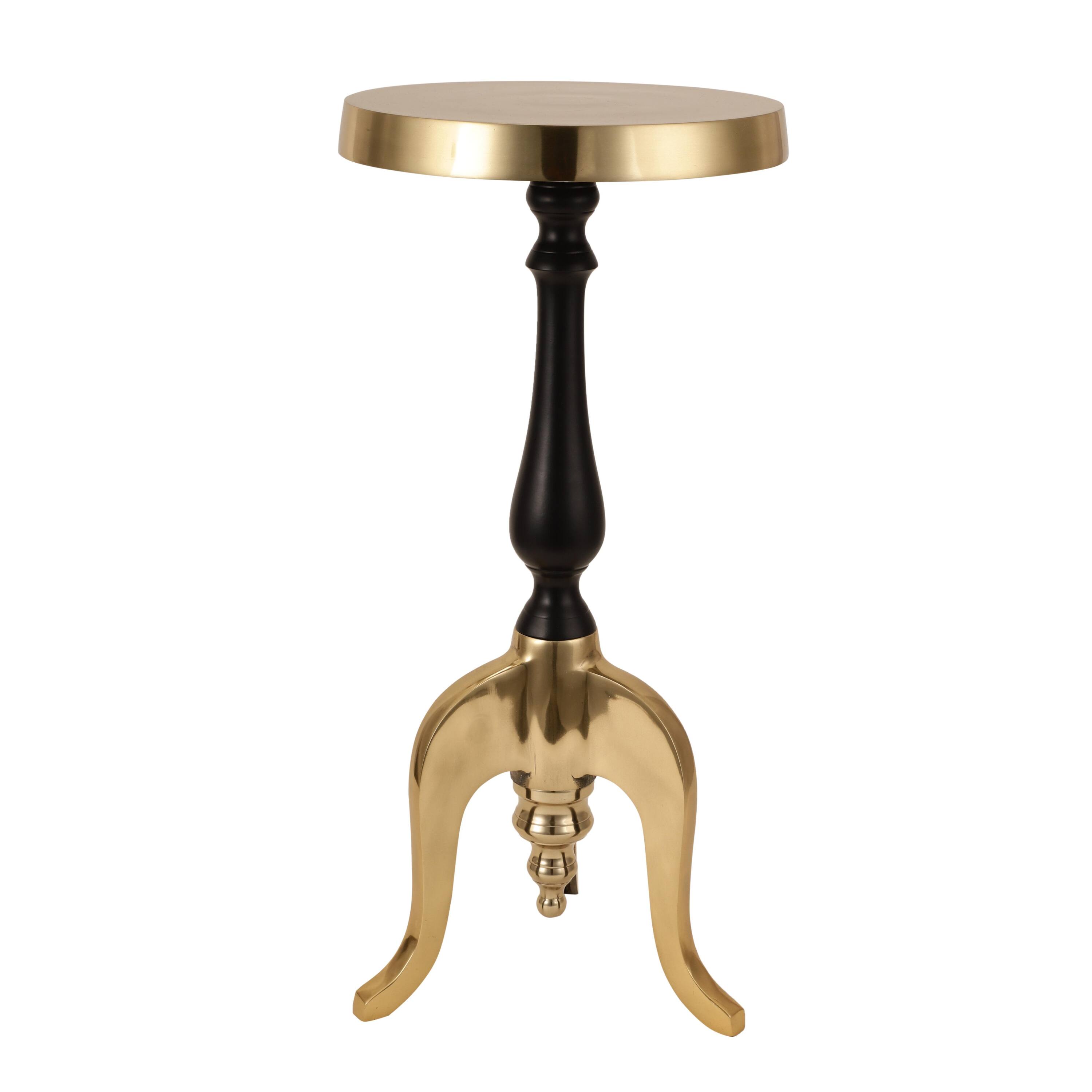 Markus Drink Metal Side Table in Gold & Black Colour