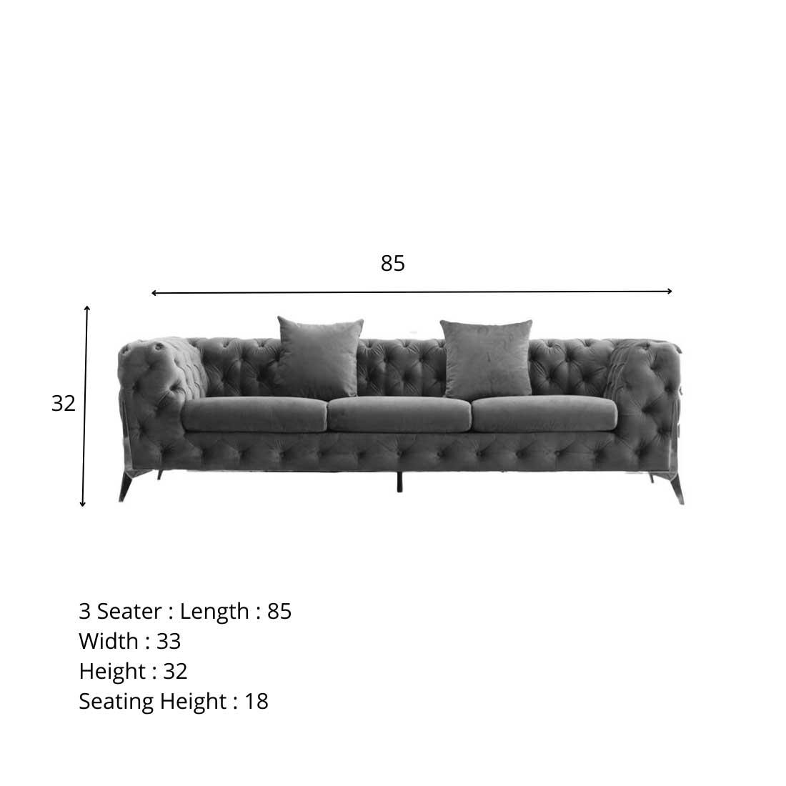 Norman Fabric Sofa - Grey