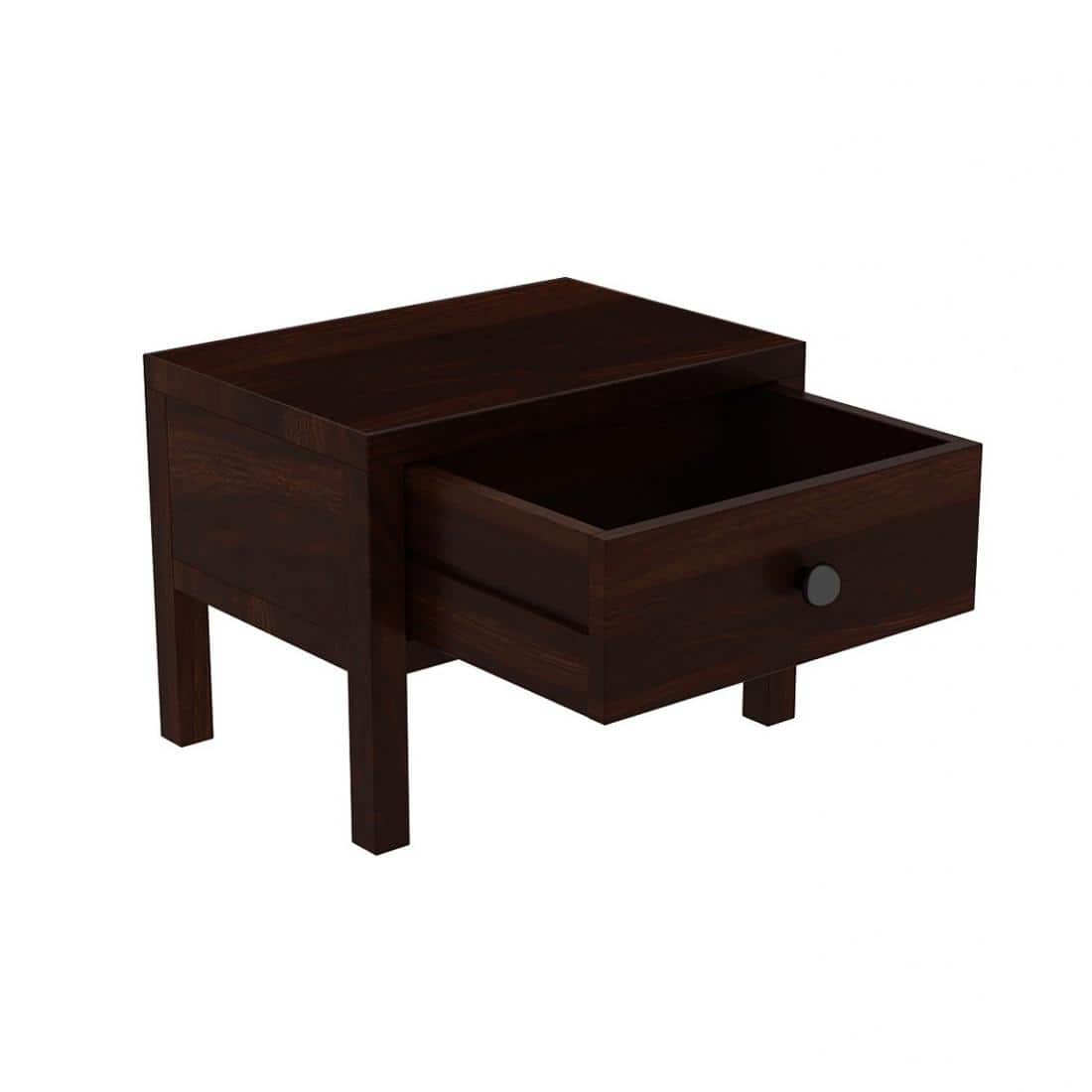Rama Solid Wood Bedside Table in Walnut Finish