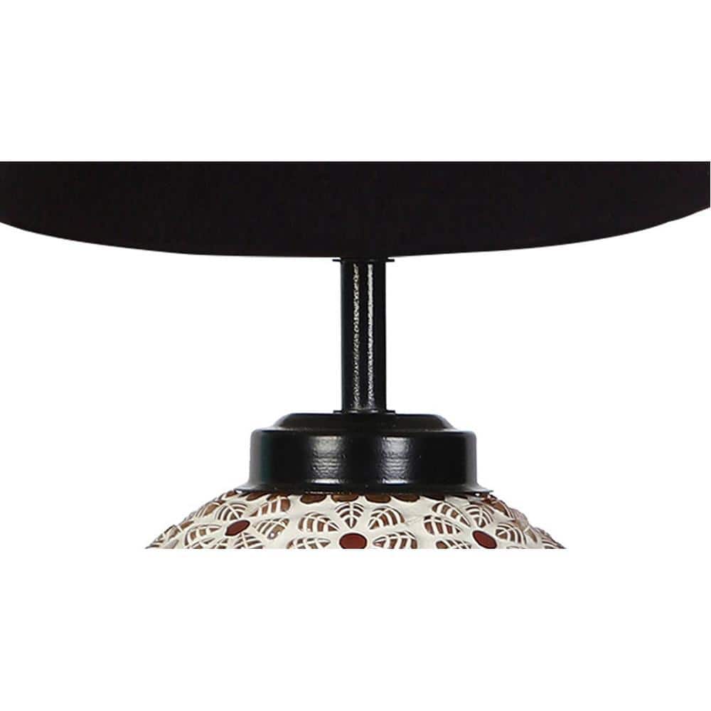Paris Black cotton Glass Table lamp with Iron Base