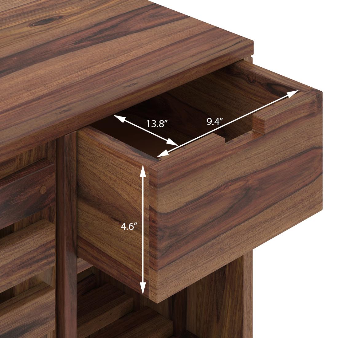 Madden 14 Pair Shoe Rack in Teak Finish