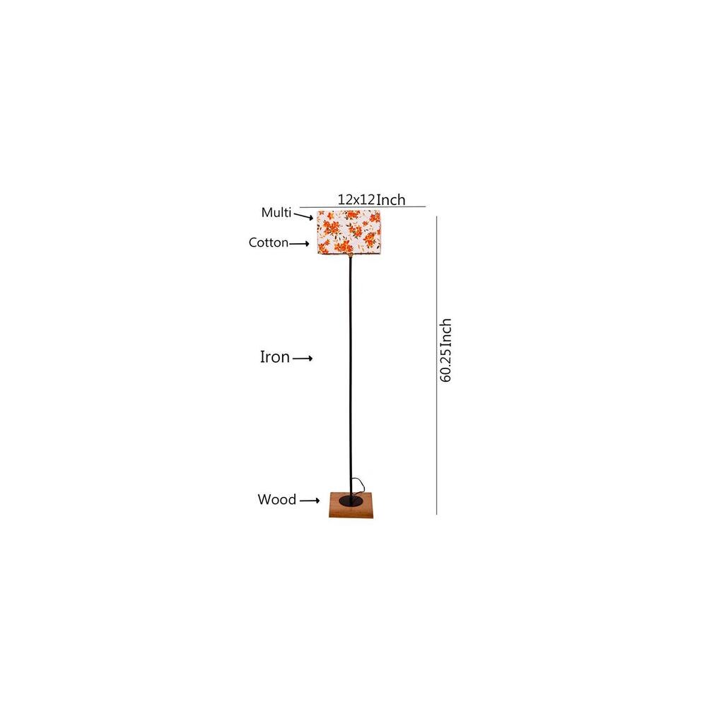 Eddie Multicolour Cotton Shade Floor Lamp