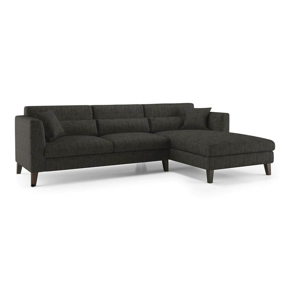 Lewis Sectional Sofa (Colour : Graphite Grey, Cushion : Soft, Seater : Right Aligned 3 Seater + Right Aligned Chaise)