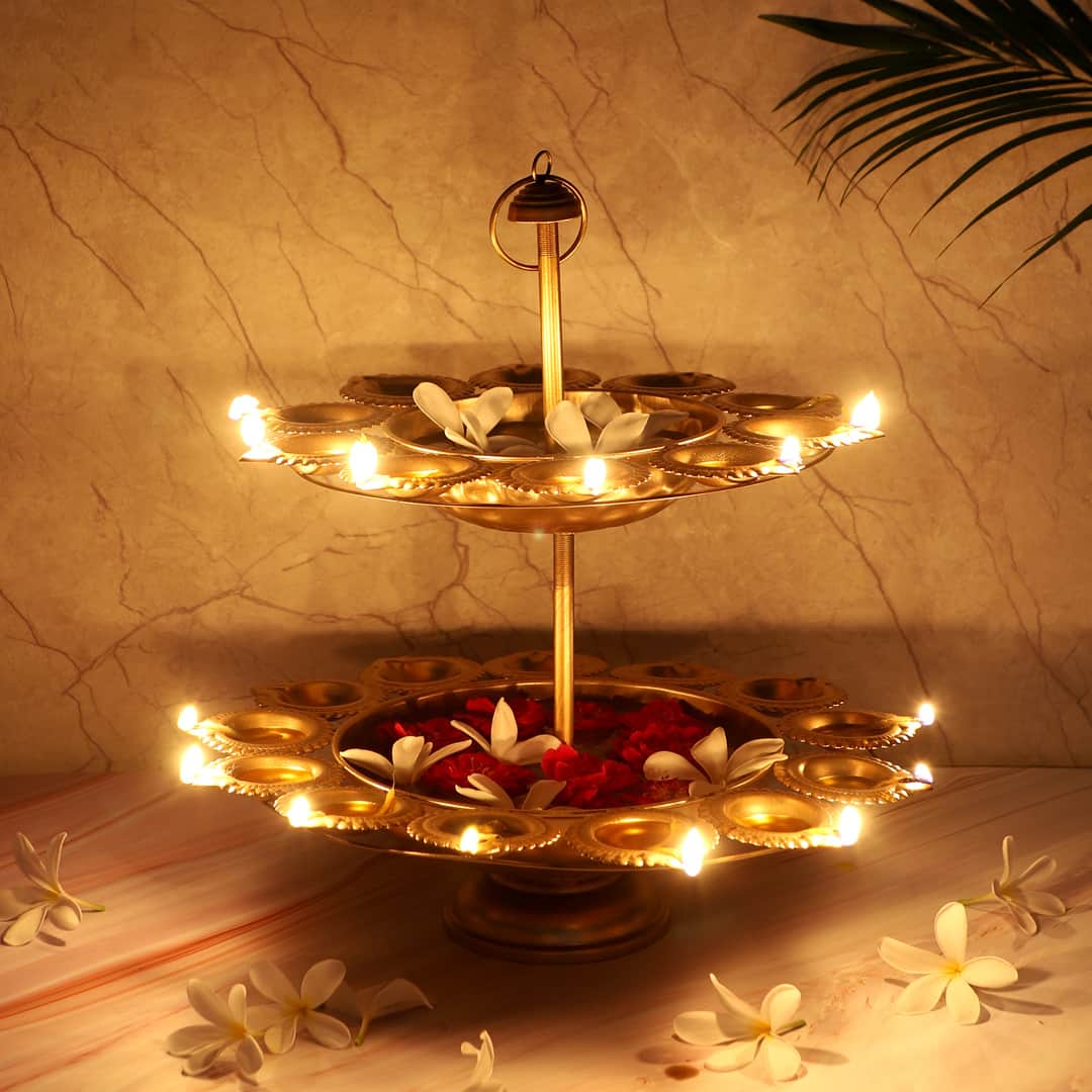 Wall 9 Tealight Holder In Gold Colour