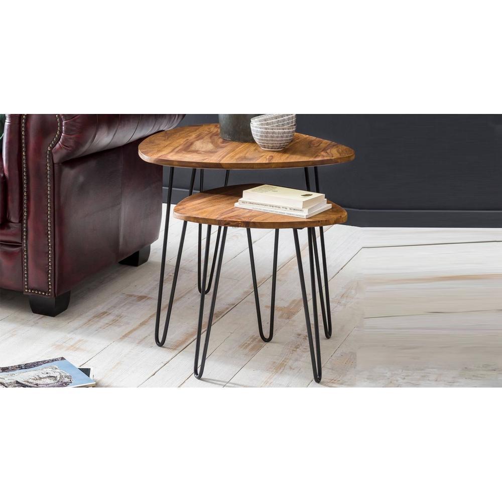Minto Solid Wood Nested Tables - Set of 2