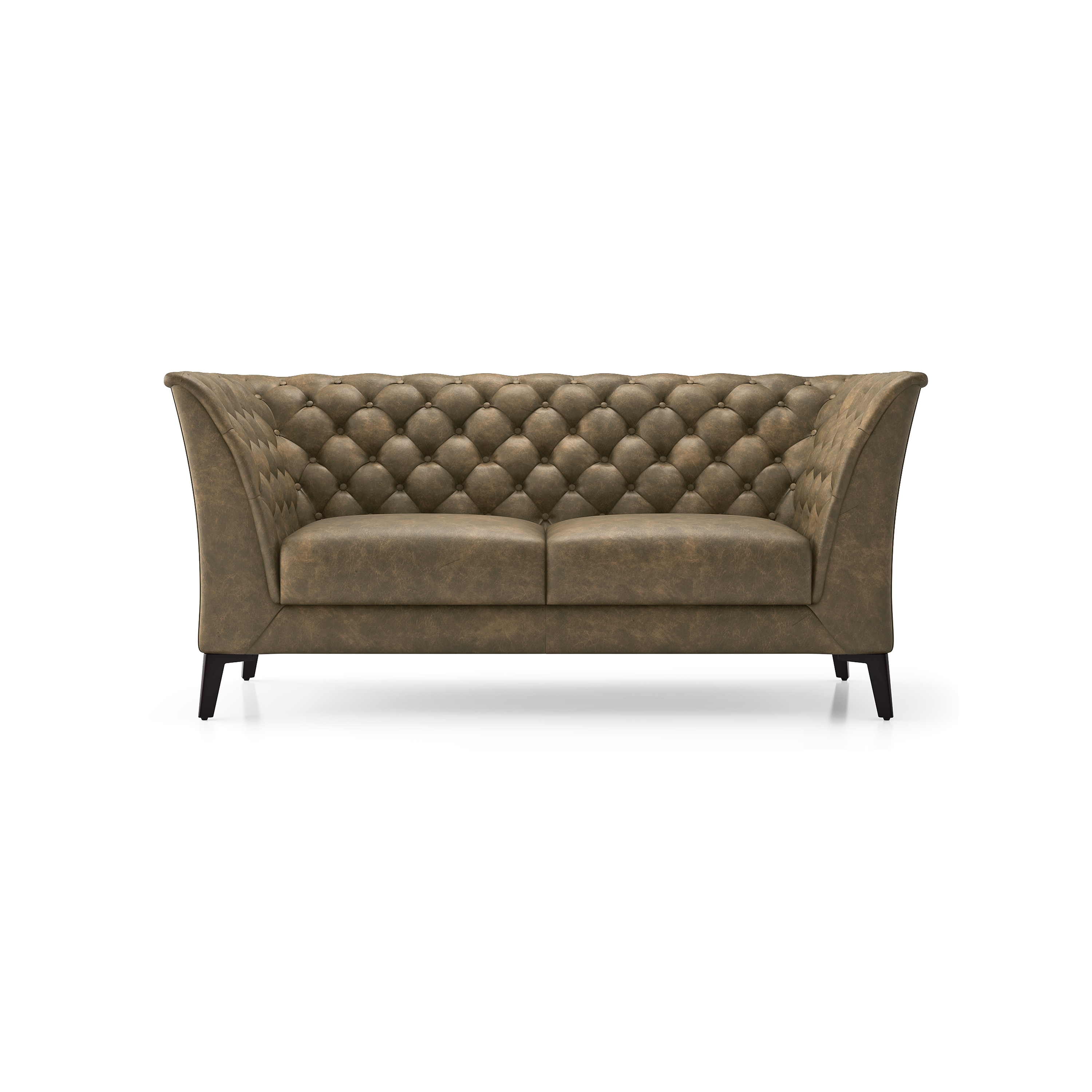 Weston 2 Seater Luxury Italian Leather Sofa In Antique Moss