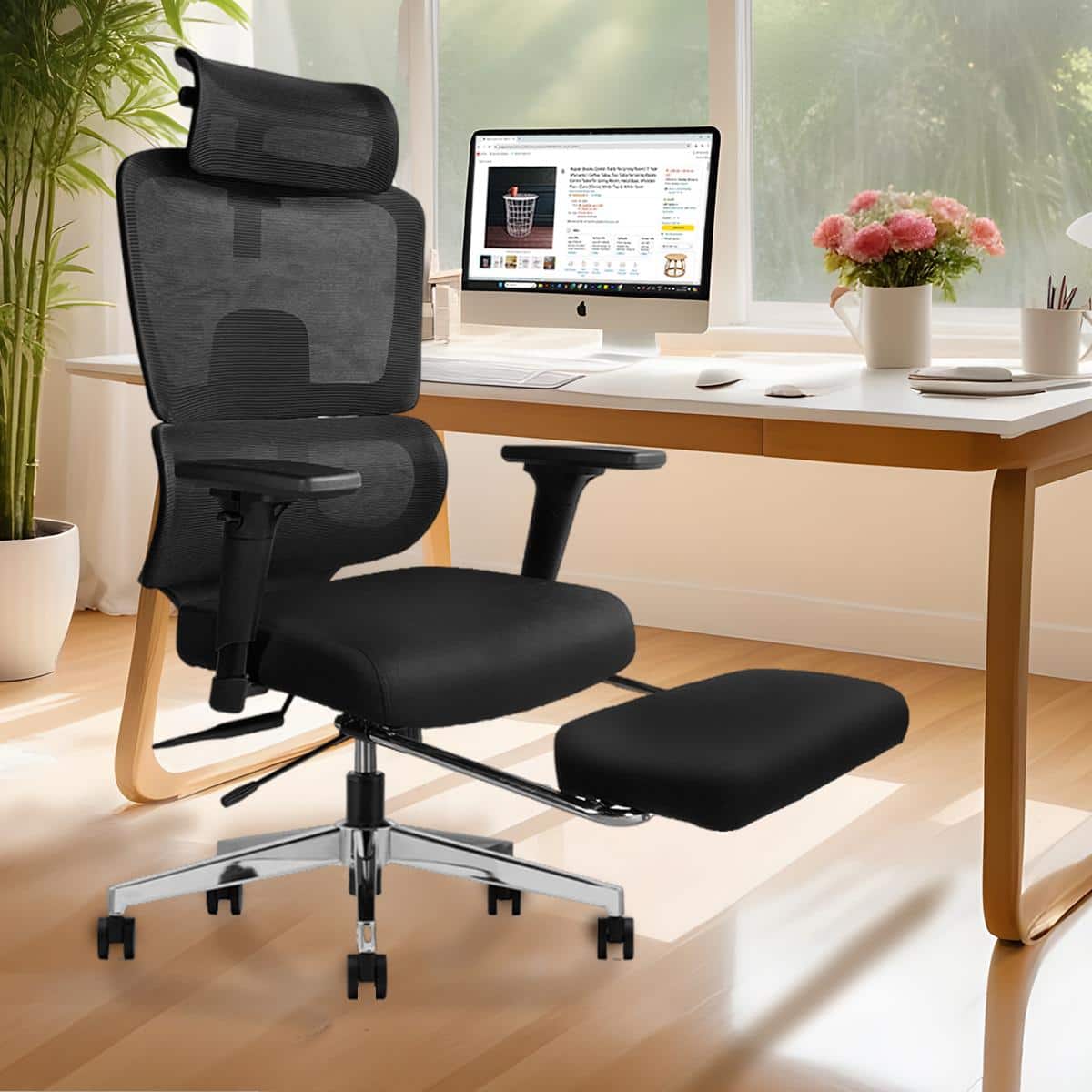 Imperia Pro Ergonomic High Back Study Chair with Headrest in Black Colour