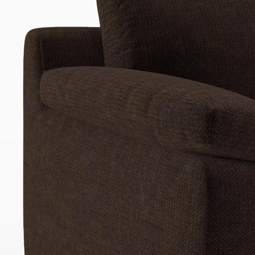 Esquel Premium 1 Seater Fabric Sofa in Dark Earth Colour