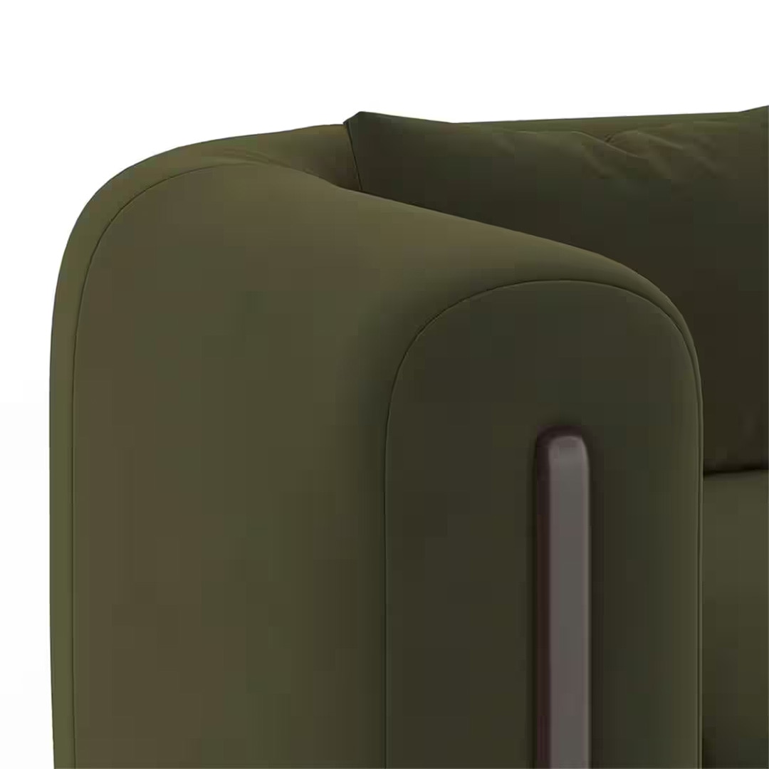 Reno Lounge Chair in Deep Olive Velvet Colour