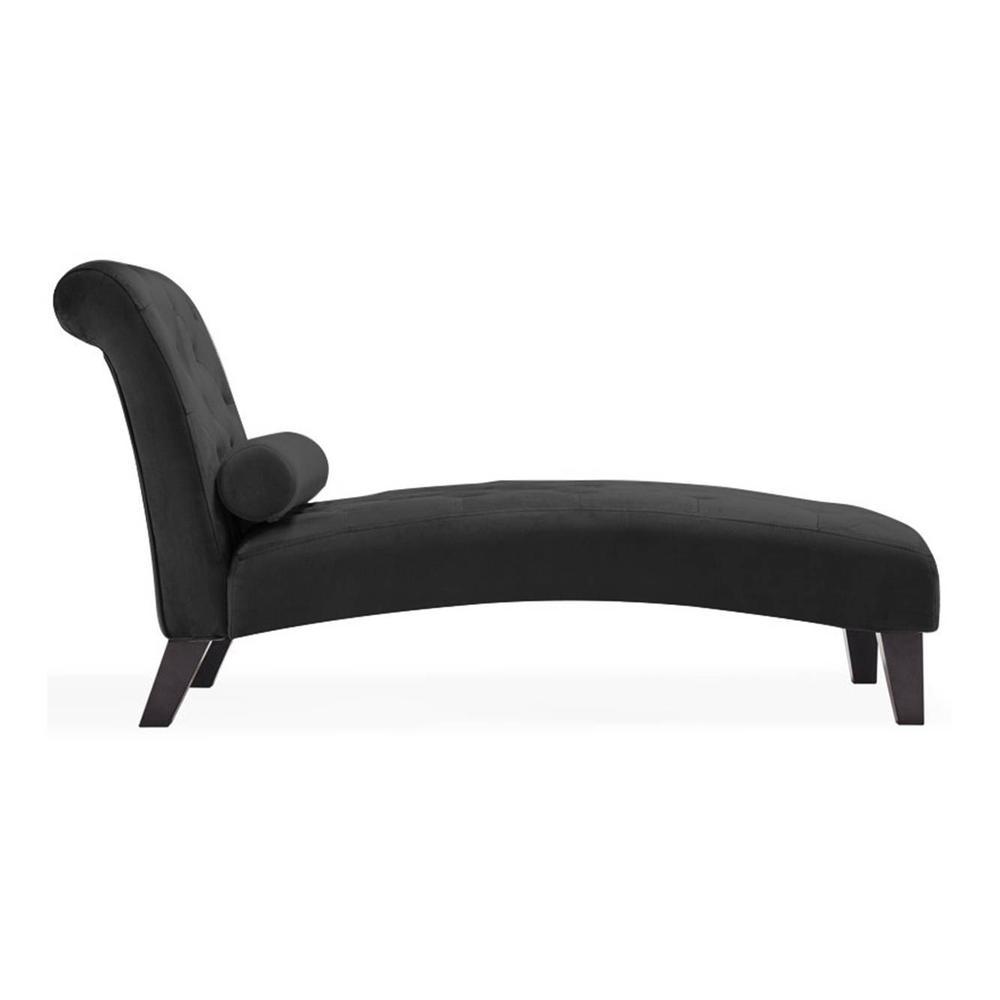 Knup Velvet Chaise Launger in Black Colour