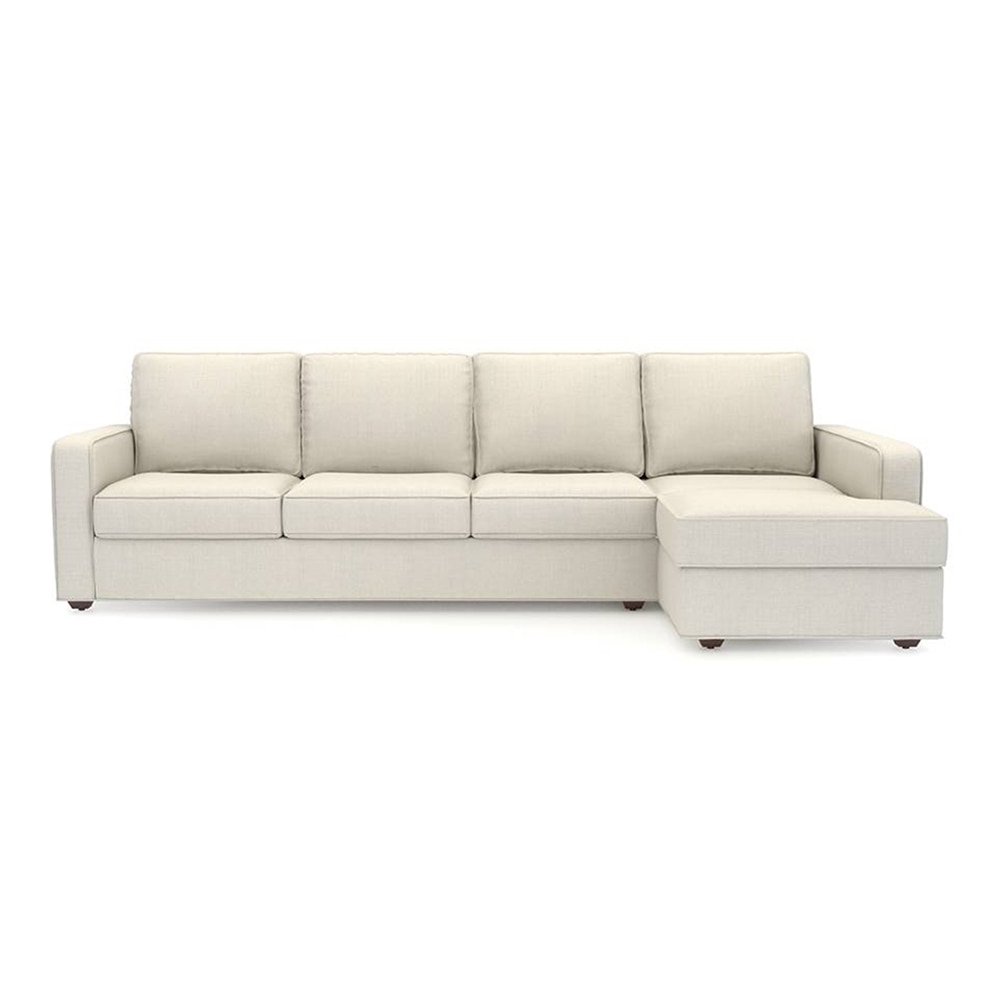Apollo Compact Sofa (Colour : Pearl, Cushion : Hard, Back Type : Regular, Seating Capacity : Right Aligned 3 Seater + Right Aligned Chaise)