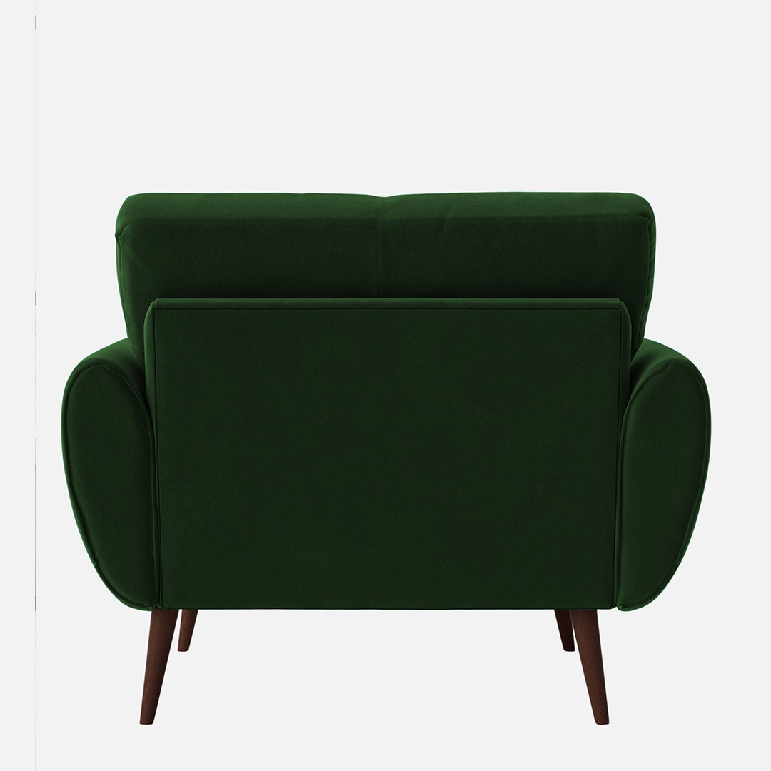 Faro Velvet 1 Seater Sofa in Green Colour