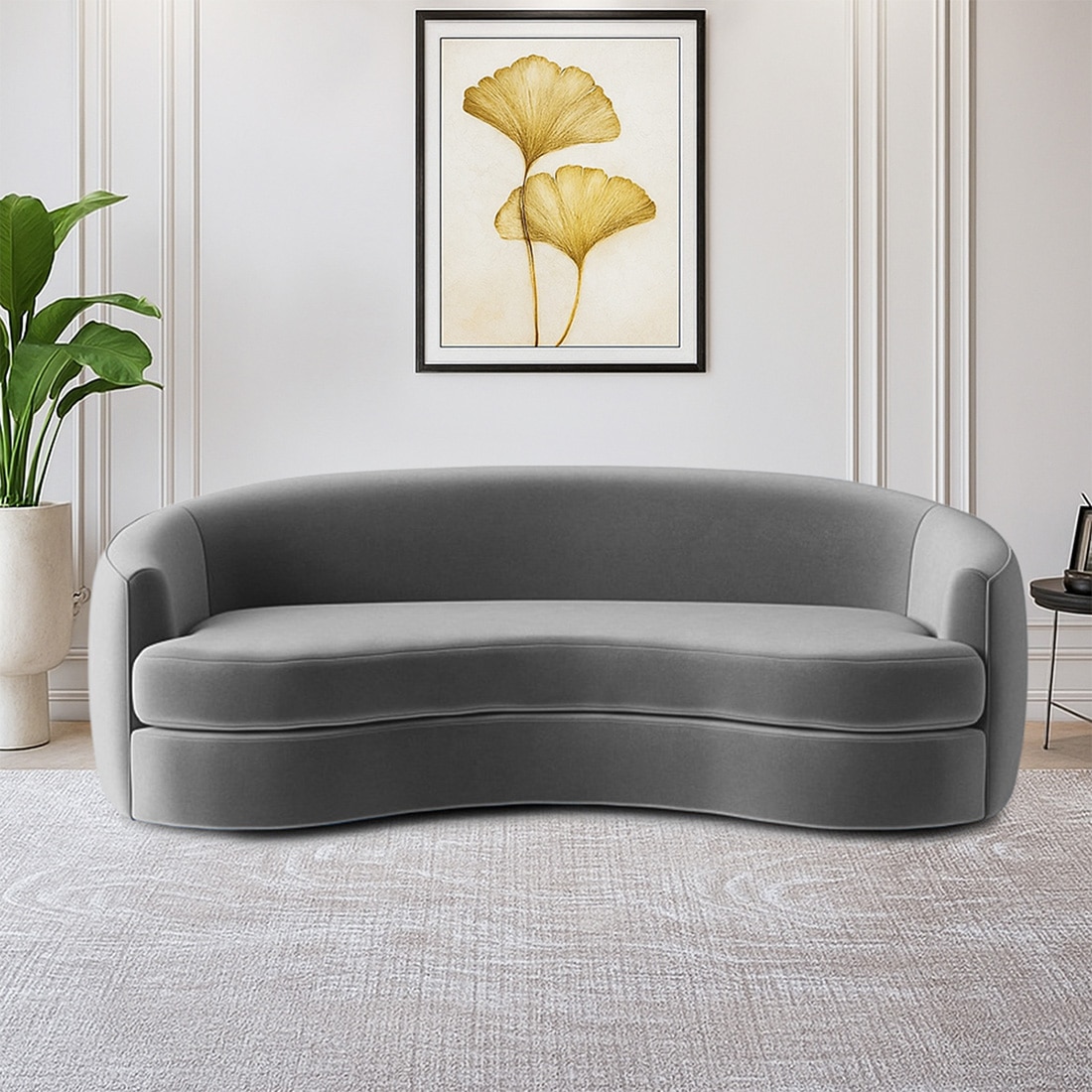 Storn Velvet 3 Seater Sofa in Grey Colour