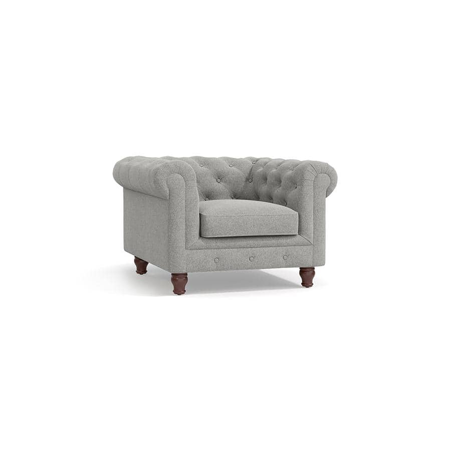 Winchester Essential 1 Seater Fabric Sofa in Vapour Grey Colour