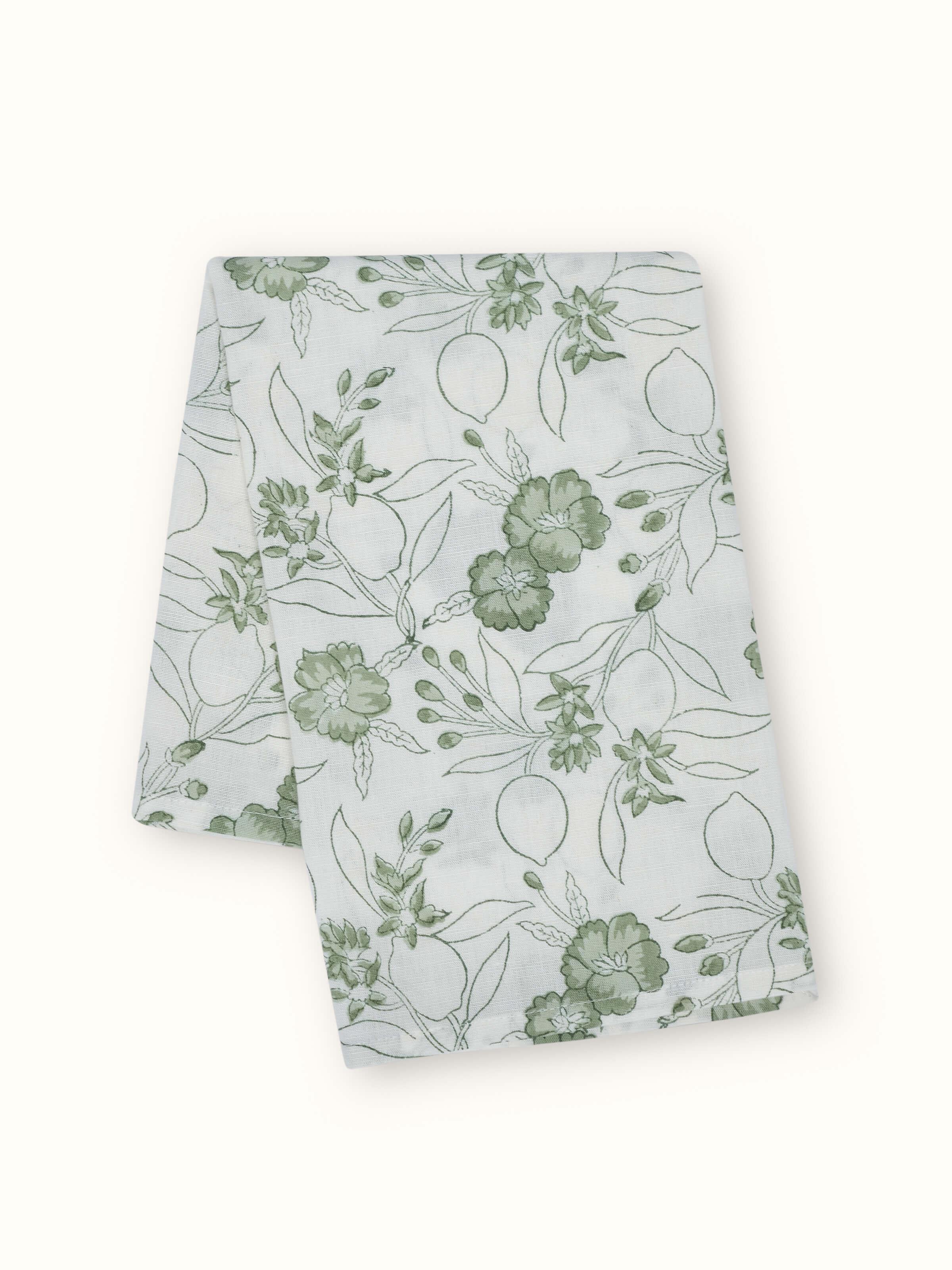 Angled shot focusing on the print detail and fabric texture