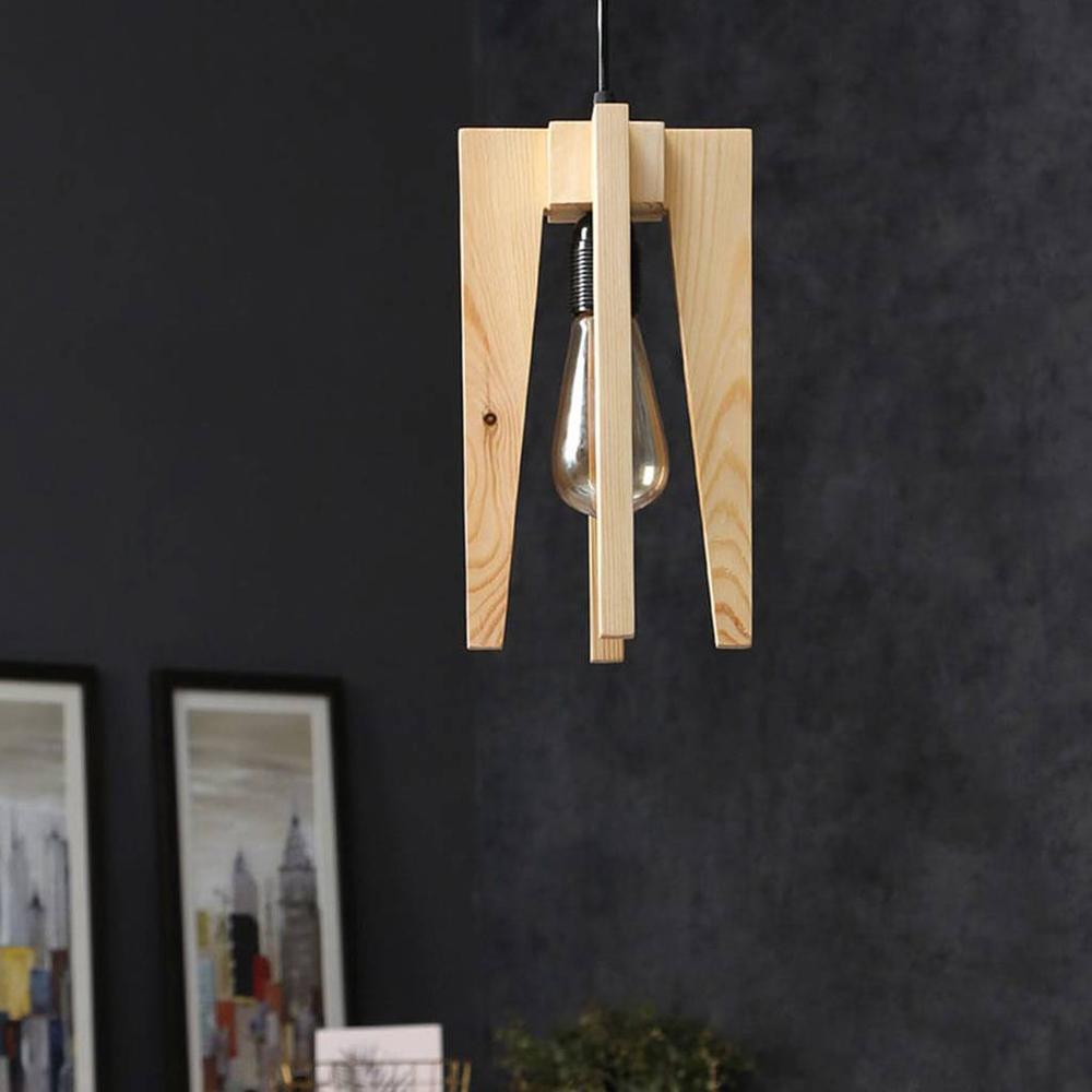 Jet Beige Solid Wood Single Hanging Light