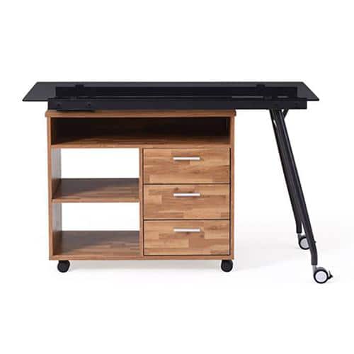 Niccol Engineered Wood Study Table in Golden Oak Finish