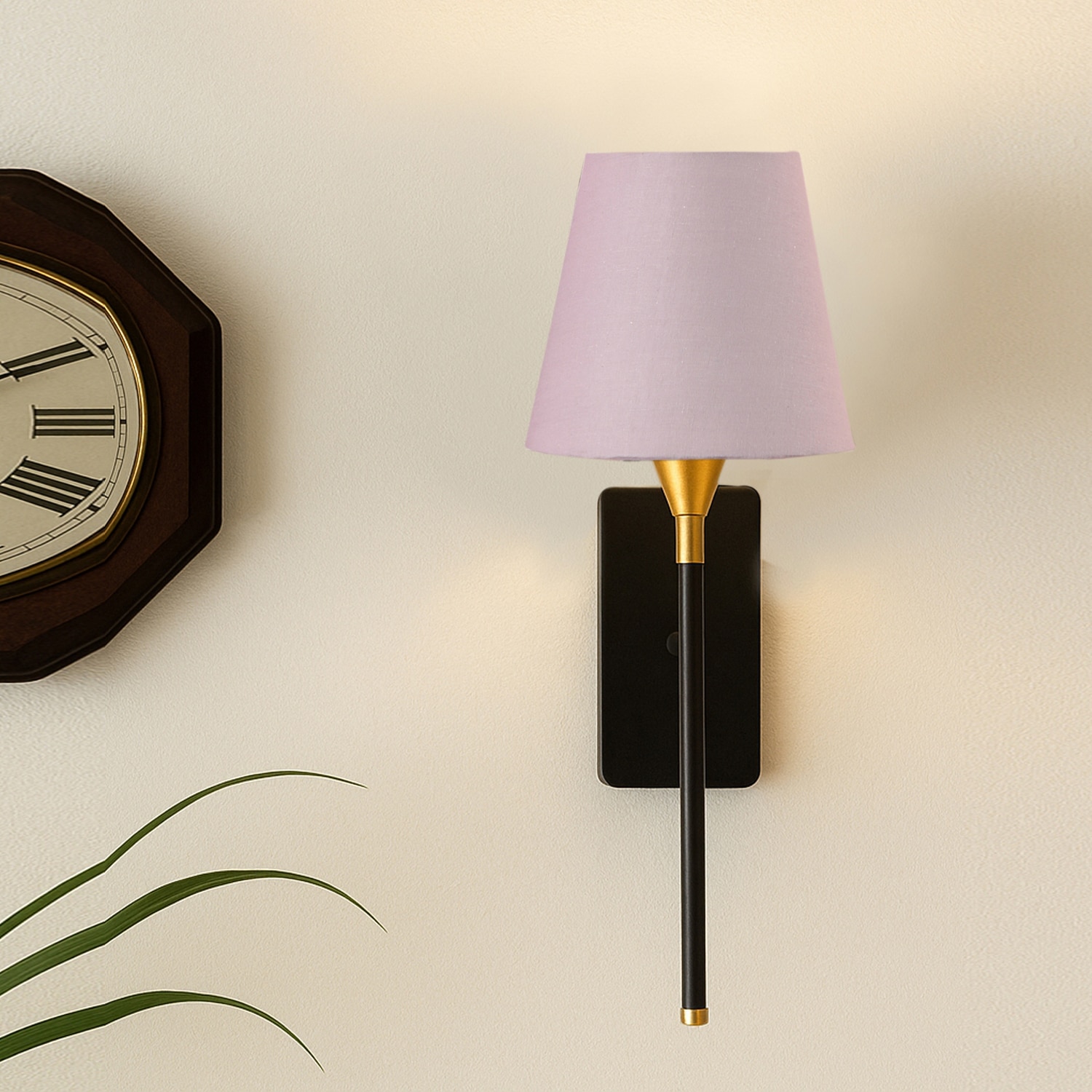 Devansh Metal Electric Wall Light in Black Colour with Grey Shade Count of 1 Light - Devansh