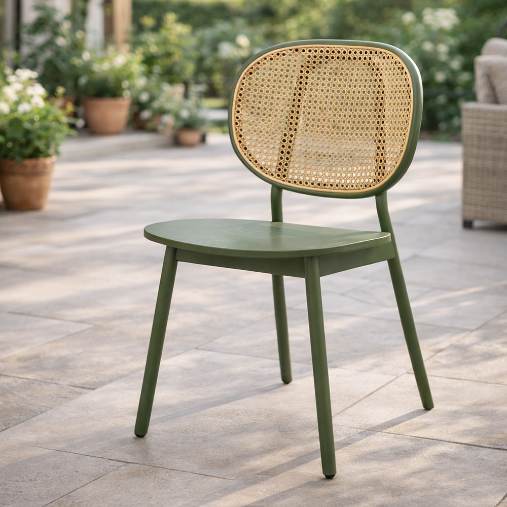 Mantis Veneer Dining Chair in Green Colour - Living Shape