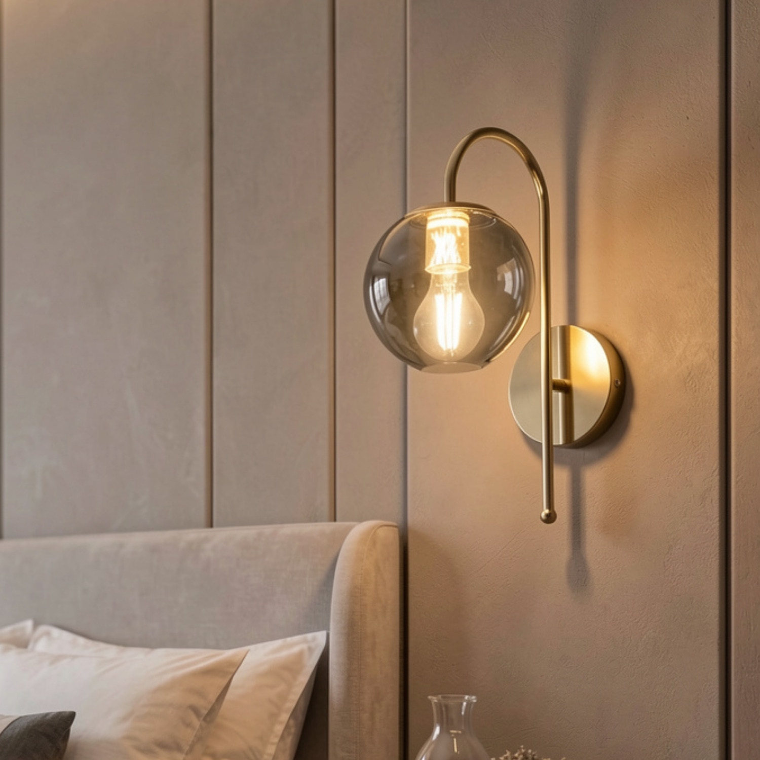 Eliante Modern Wall Lights Mild Steel & Glass Material Gold & Smoke Finish - Eliante