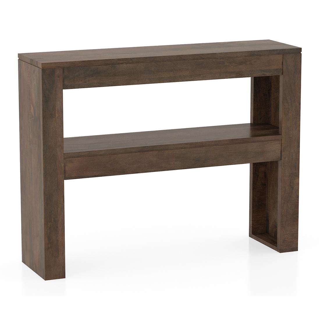 Epsilon Solid Wood Console Table In Danish Walnut Finish