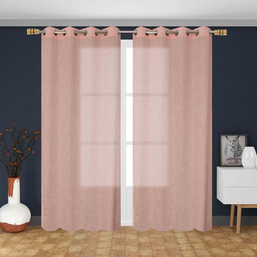 linen net Pack Of 2 Sheer Long Door Curtains