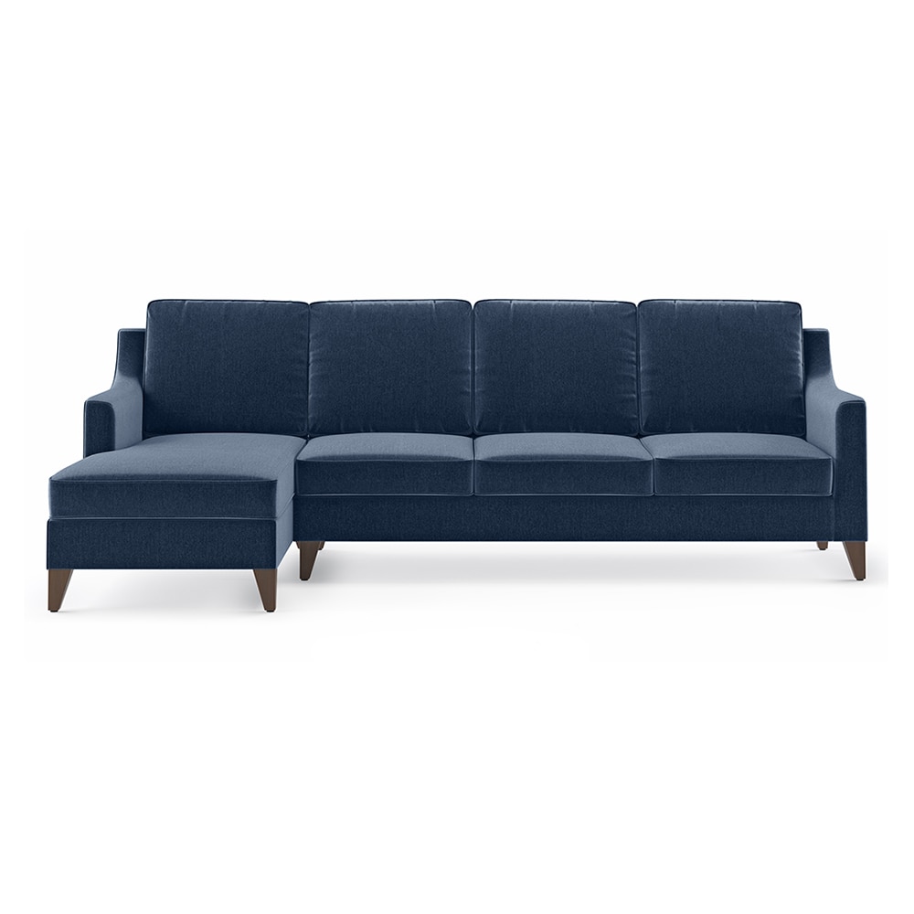 Abbey Sectional Sofa (Colour : Lapis Blue, Cushion : Soft, Seater : Left Aligned 3 Seater + Left Aligned Chaise)