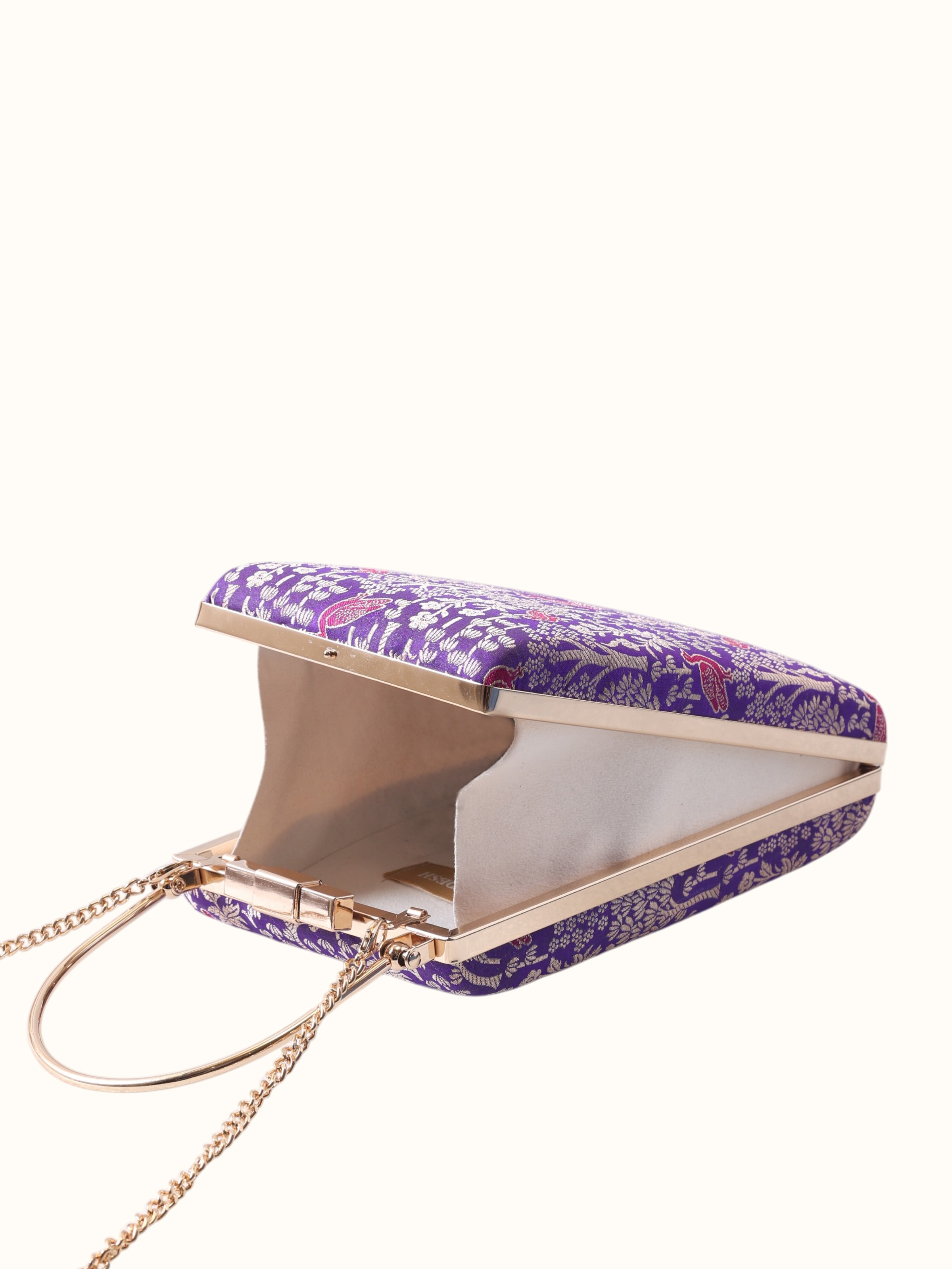 Purple Banarasi Silk Handbag
