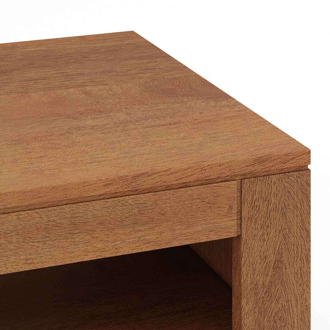 Epsilon Solid Wood Coffee Table In Amber Walnut Finish