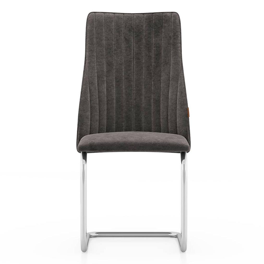 Ingrid Fabric Dining Chair Set Of 2 In Grey Colour