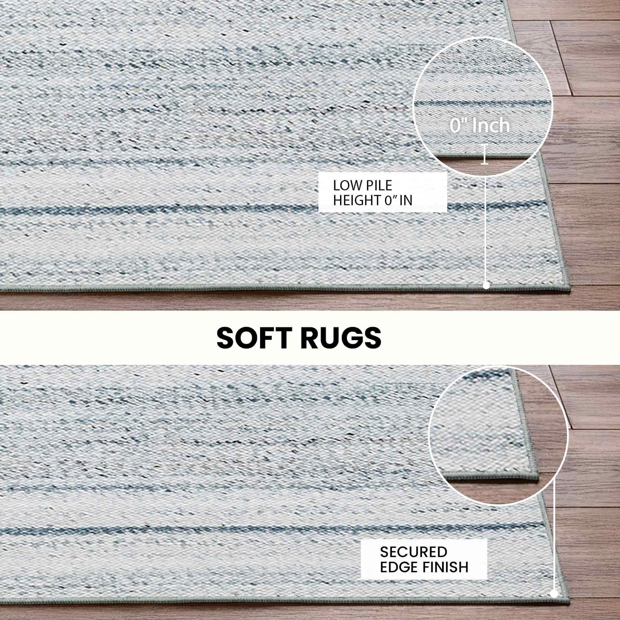 Cream Stripes Pet Yarn 5x7 Carpet