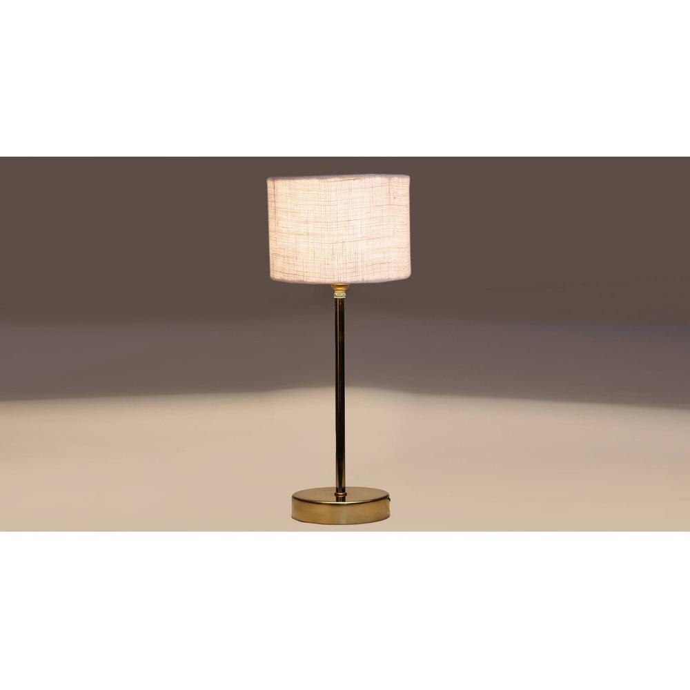 White Jute with Metal Gold Table Lamp