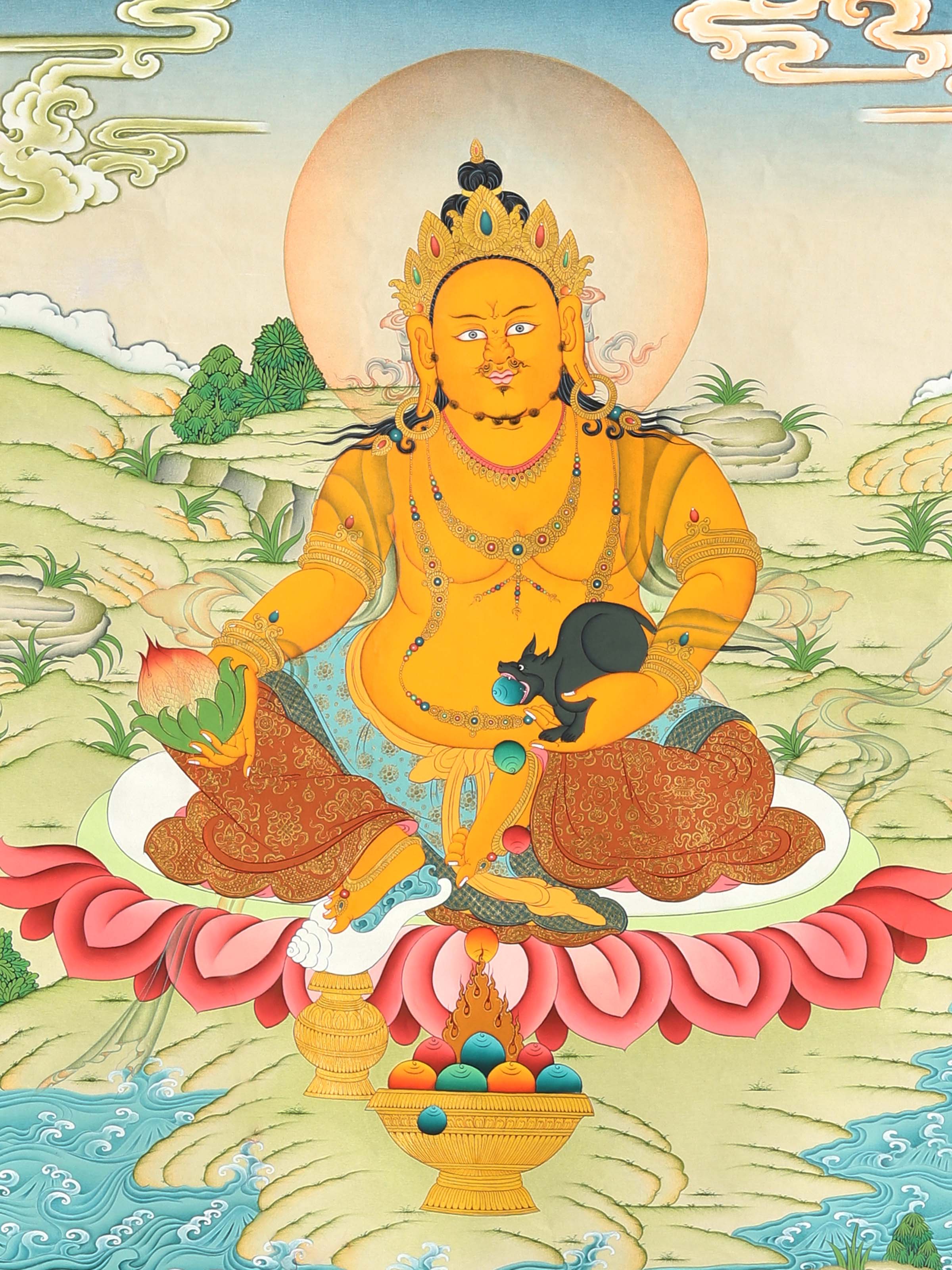 Kubera Jambhala Thangka Painting