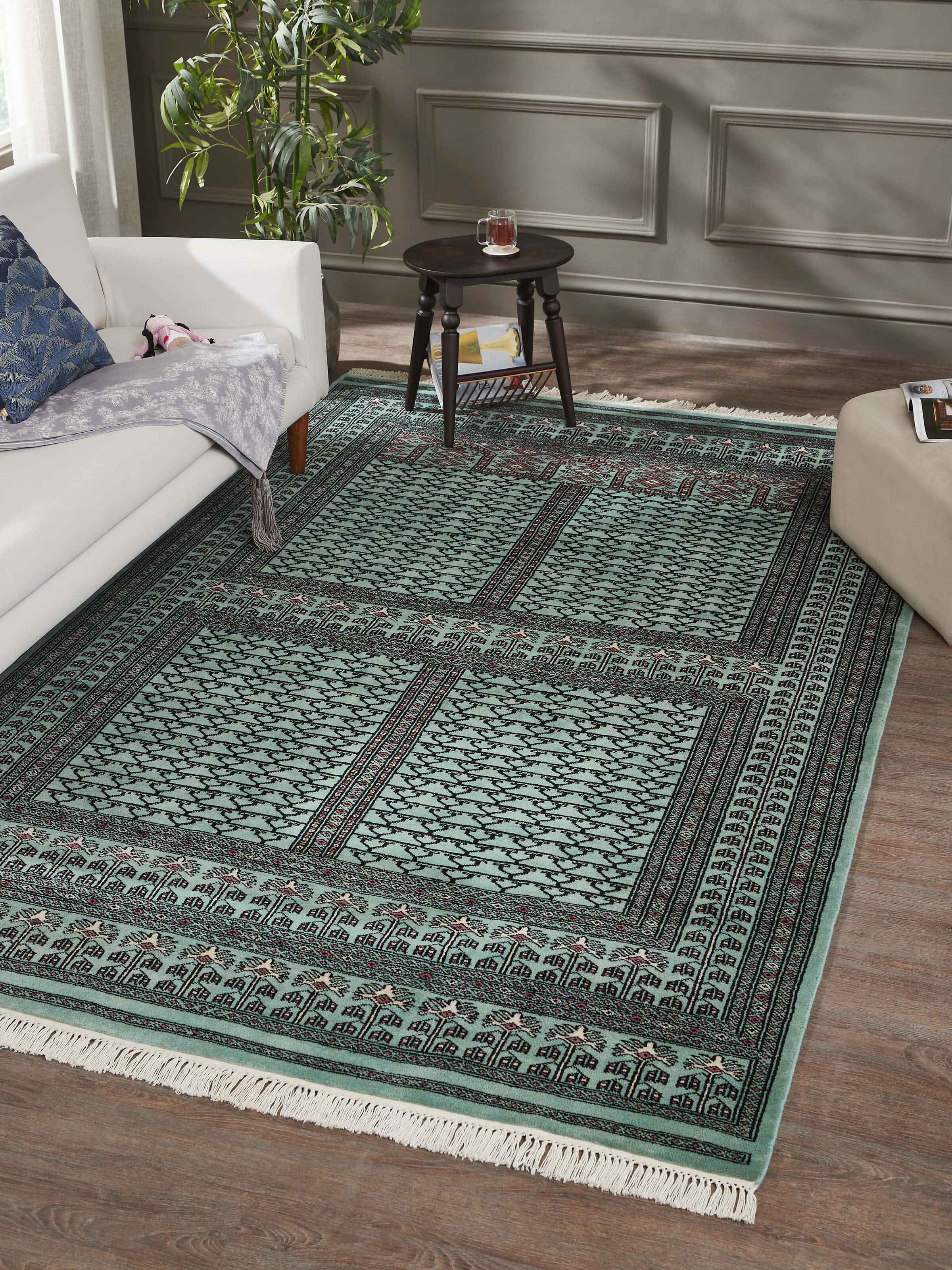 Blue Parda Gwalior carpet placed in a modern home interior – lifestyle image