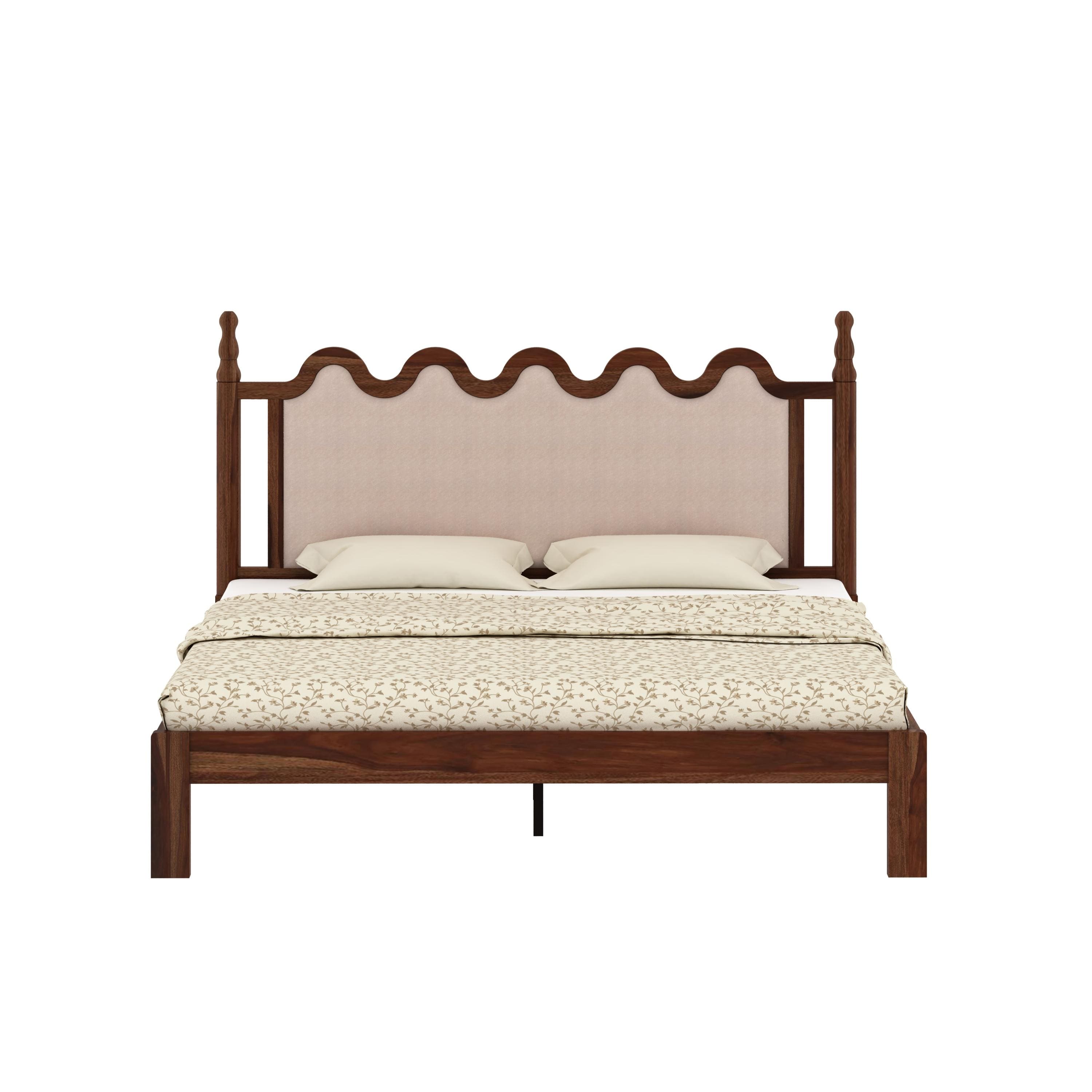 Tavora Solid Wood Queen Size Non Storage Storage Bed In Provincial Teak Finish