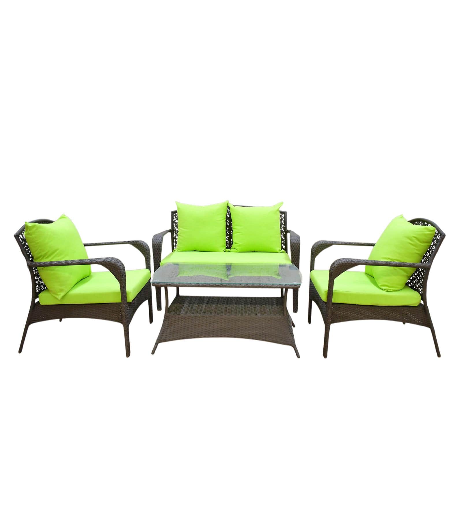 Dijon 2+1+1 Seater Wicker Sofa Set in White Colour