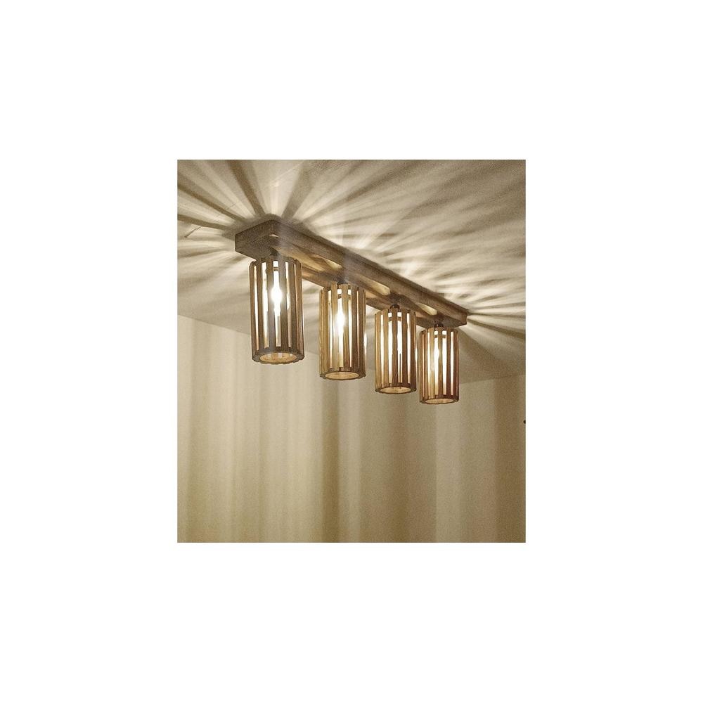 Casa Brown Solid Wood Ceiling Light