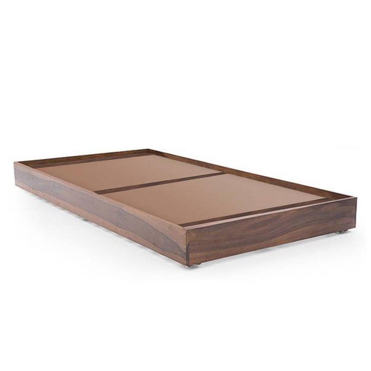 Merritt Solid Wood Single Size Bed In Teak Finish