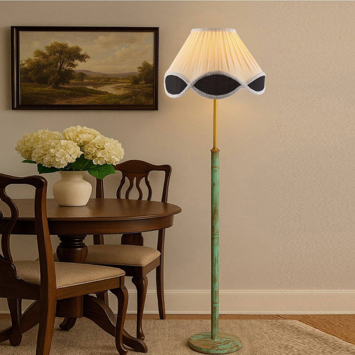 Devansh Wood & Metal Floor Lamp